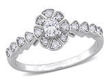 1/3 Carat (ctw G-H-I, I1-I2) Oval Diamond Engagement Ring in 14K White Gold